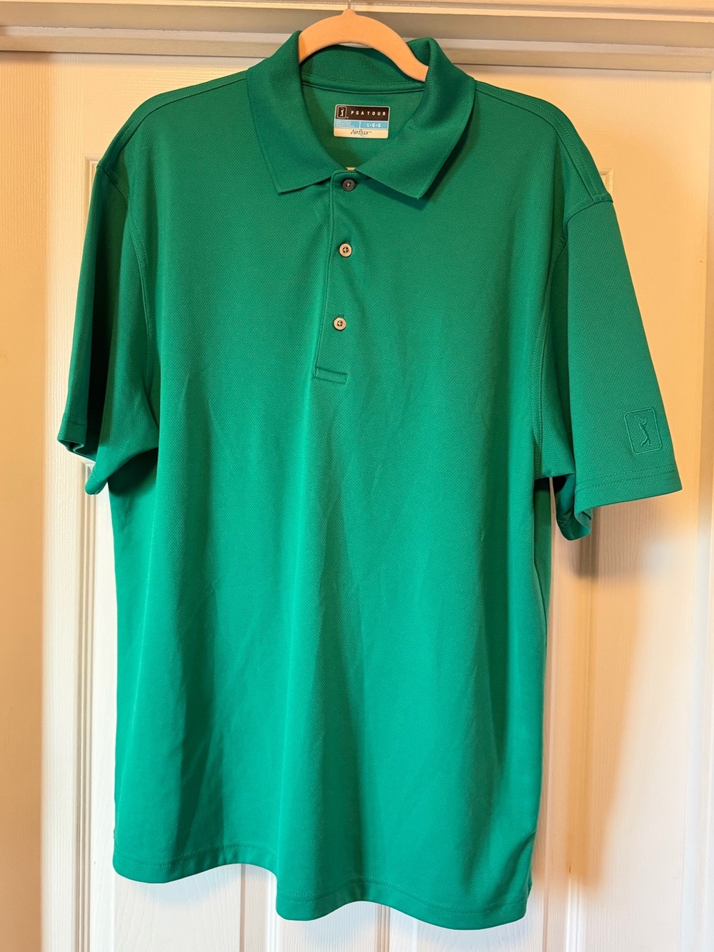 PGA Tour Men’s Airflux Performance Golf Polo - Emerald Green - Size L